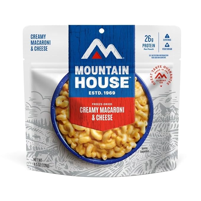Mountain House Creamy Macaroni & Cheese Freeze Dried Backpacking & Camping Food Vegetarian 6-Pack