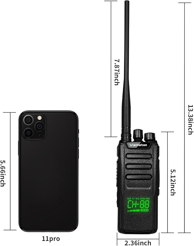 Q10 walkie talkies for Adults Long Range, 99 Channel GMRS 5W Two Way radios with one-Key Alarm, one-Key Frequency Scrambling, LED Digital Display, VOX, TOT(2 Pack)