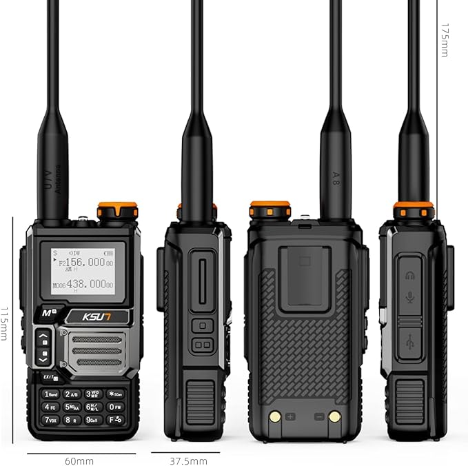 Walkie Talkies Long Range Handheld Full Bands Flashlight, NOAA Weather,Ham Radio,Gifts for Outdoor Hiking, Camping KSUN UV60D