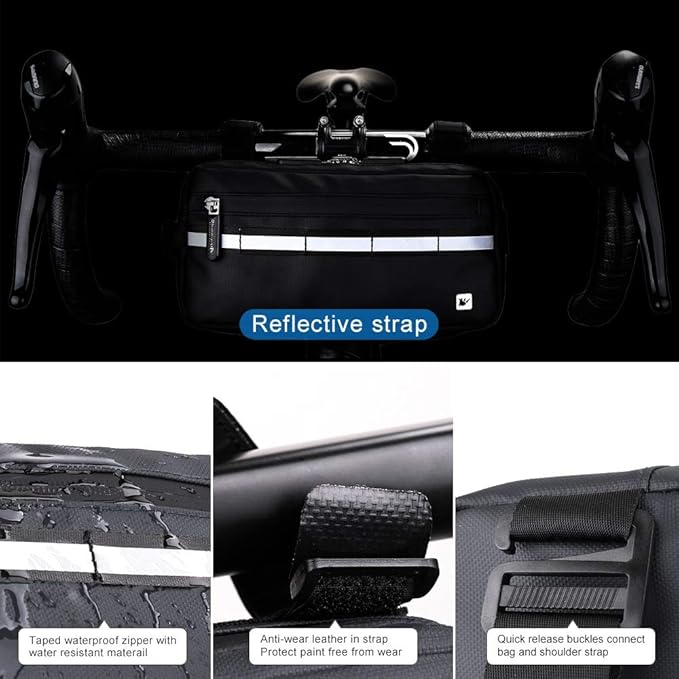Rhinowalk Bike Bag Waterproof Bike Handlebar Bag,Bike Basket Bicycle Front Bag Shoulder Bag Waist Bag for Sport Bicycle Professional Cycling Accessories