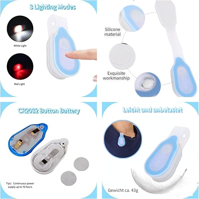 Night Light for Nurse, Hands Free Flashlight,Nurse Light Clip,Magnetic Flashlight for Walking Running Pets Outdoors Emergency (4 Pack)