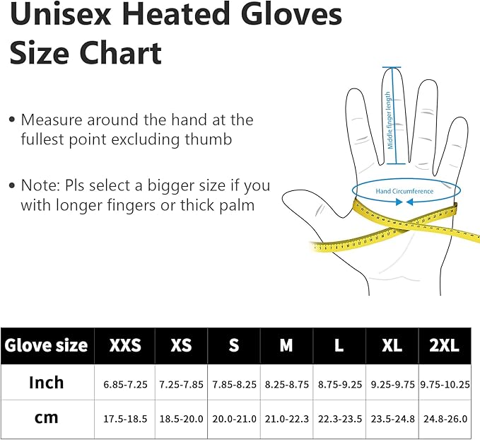 SNOW DEER Heated Gloves Electric Upgraded Men Women 7.4V Rechargeable Battery Gloves,Heated Motorcycle Glove Mittens