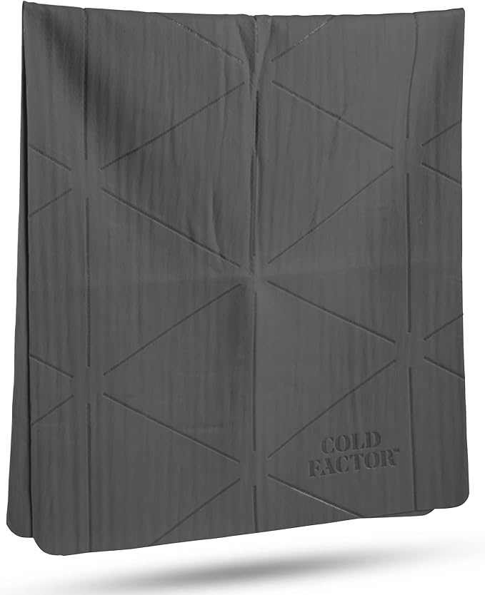 COLD FACTOR Cooling Neck Towel-Chill Pad Lasts 5 Hours Premium PVA Cooling Towel for Neck and Face-UPF 50+(Gray)