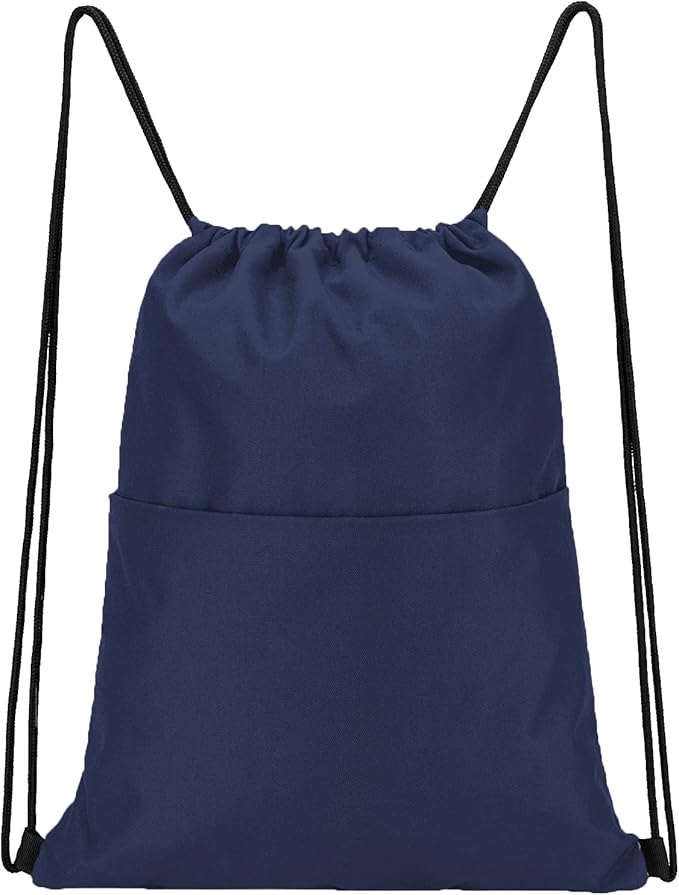Vorspack Drawstring Backpack Water Resistant String Bag Sports Sackpack Gym Sack with Side Pocket for Men Women