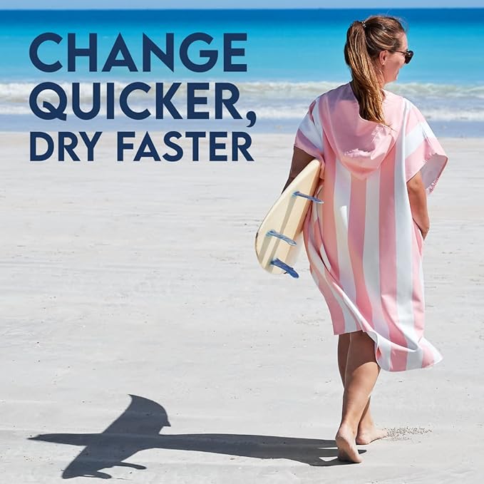 Dock & Bay Adult Poncho - Hooded Towel with Deep Pockets, Changing Robe - Quick Dry - Compact, Lightweight - Includes Bag