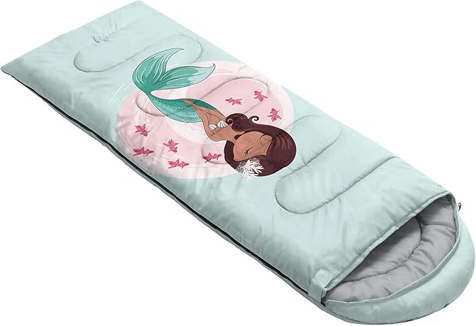 AILONEN Cartoon Fox Camping Sleeping Bag for Boys Girls Adults,Lightweight & Waterproof,3 Season Warm & Cold Weather,Portable,Kawaii Fox Printed Sleeping Bag,Traveling,Camping,Hiking
