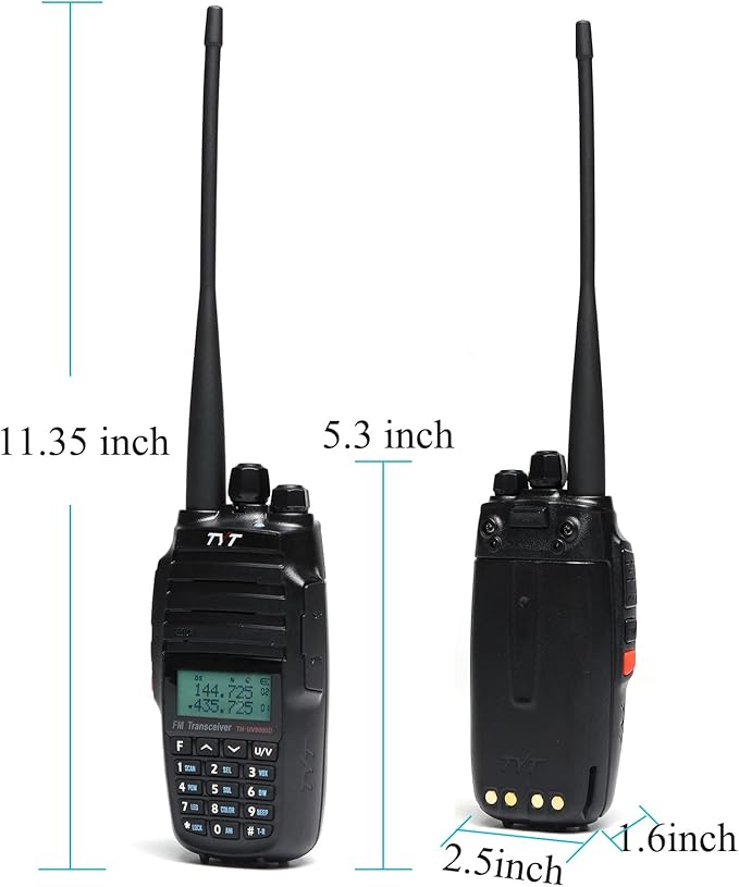 TYT UV8000D Dual Band Ham Radio Handheld 10W Long Range Radio Cross-Band Repeater Radio, 3600mAh Battery Rechargeable Two Way Radio with Charging Cradle, VOX for Camping Hiking Outdoor Support Chirp
