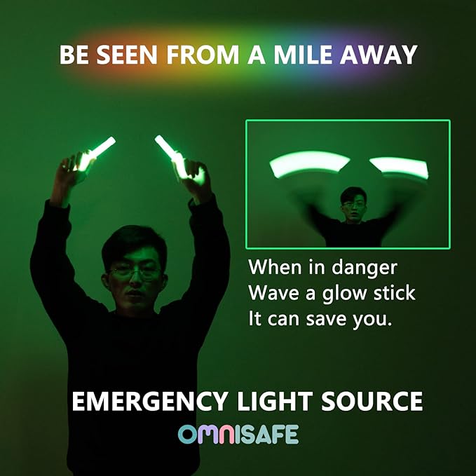 96 Ultra Bright Large Glow Sticks with 96 Black PE String, Multi Use Colourful 6 Inch Glowsticks for Parties, Camping, Emergency Glow Sticks For Blackout, Long-lasting Lighting Waterproof and