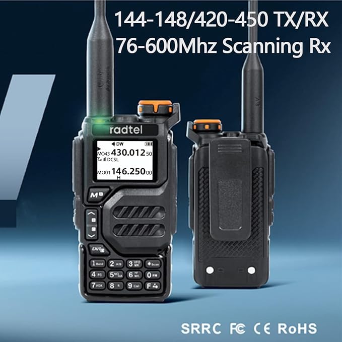 Radtel RT-590 Tri-Band Radio Air Band Receive Two-Way Radio 200CH 5 Watts NOAA Weather Alert Huge Features SCAN/VOX/AM/FM Radio/DTMF… (basic version)