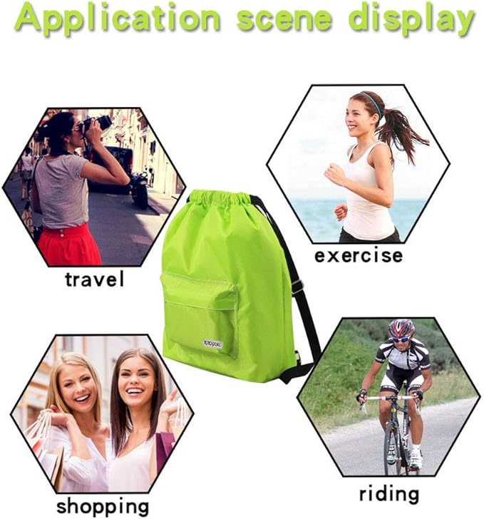 KIKIGOAL Dry Wet Separated Swimming Bag Portable Drawstring Backpack Waterproof Gym Sports Pool Beach Gear Bag