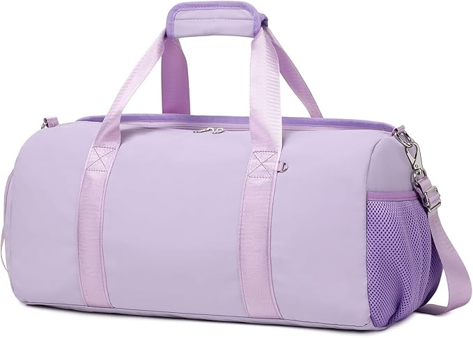 Dance Bag for Girls Sports Duffel for Girls Teen Duffle Bag Girls Weekender Bag Girls Overnight Bag Teen Gym Bag Travel Ballet Bags Yoga Bags Cheer Bag with Shoe Compartments(Purple)