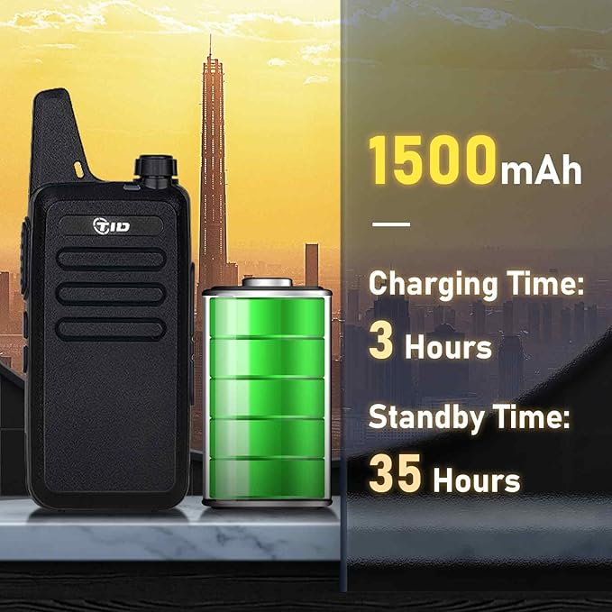 TIDRADIO Walkie Talkies for Adults Long Range Two Way Radio License-Free VOX Radios Walkie Talkies Rechargeable 2 Way Radio with Earpiece, for School Retail Church Restaurant (TD-M8s 6 Pack)