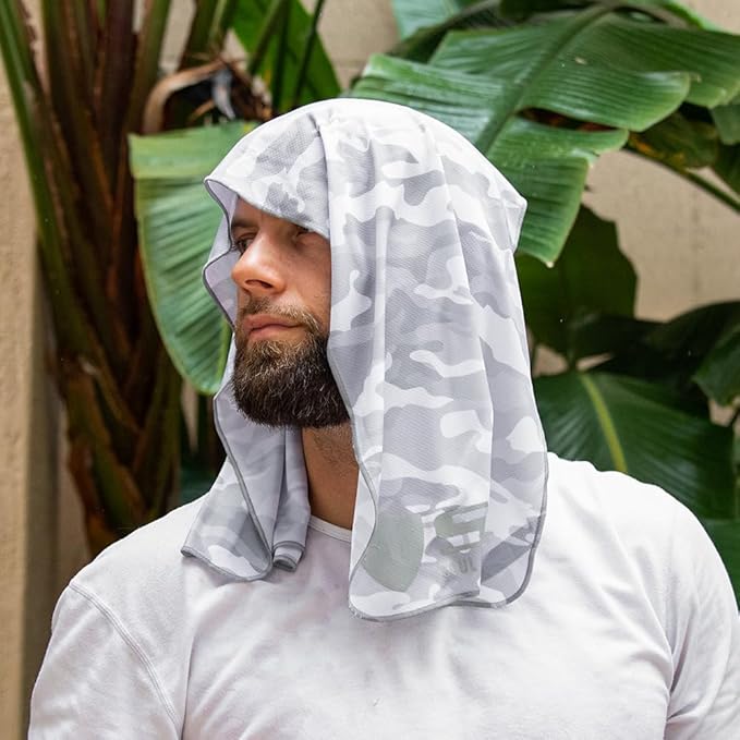 S A Cooling Performance Towel | Wet or Dry Cooling Towel for Outdoor Activities | Ghost Military Camo