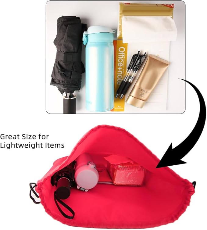 GoodtoU Drawstring Backpack, Nylon Cinch Sack Gym Bag for Sport, Traveling, Team (40Pcs, Cherry)