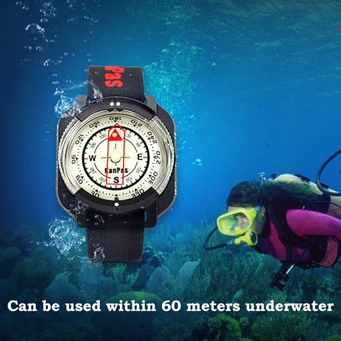 Diving Sighting Wrist Compass for Outdoor Orienteering Mountaineering Hiking