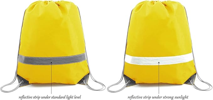 BeeGreen Drawstring Backpack Bags 20,30,50 Packs Reflective String Bags for Gym Sport Trip Cinch Sack DIY for Women Men