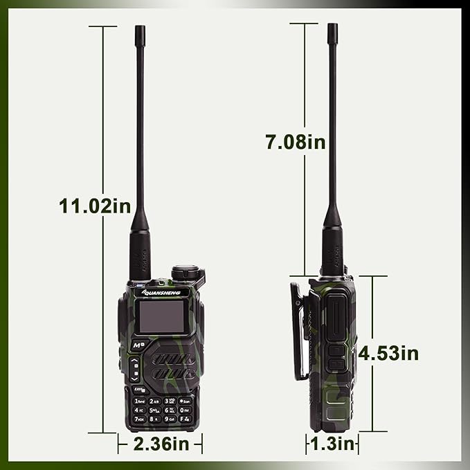 Quansheng UV-K5 Radio USB-C Charging Dual Band Two Way Radio Long Range for Adult 5W Long Range Handheld Radio NOAA Scrambler/DTMF One Key Copy Camo