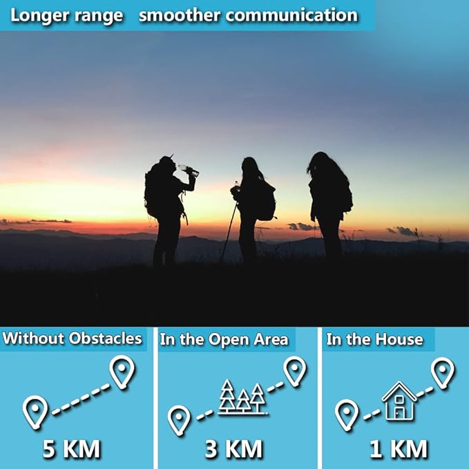 Rechargeable Walkie Talkies for Adults - Long Range FRS 2 Way Radios with VOX Flashlight 1200 mAh Battery
