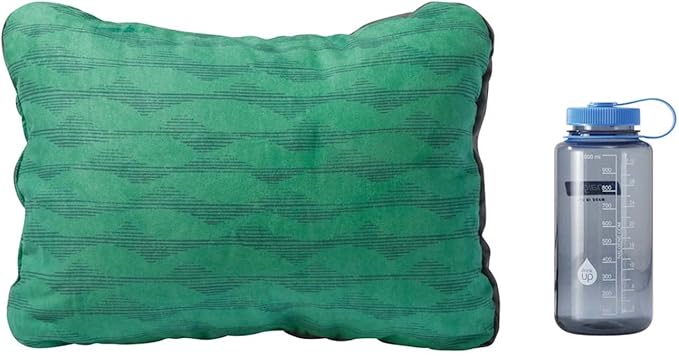 Therm-a-Rest Compressible Pillow Cinch for Camping, Backpacking, Airplanes and Road Trips, Small - 12 x 16 Inch, Green Mountains Print