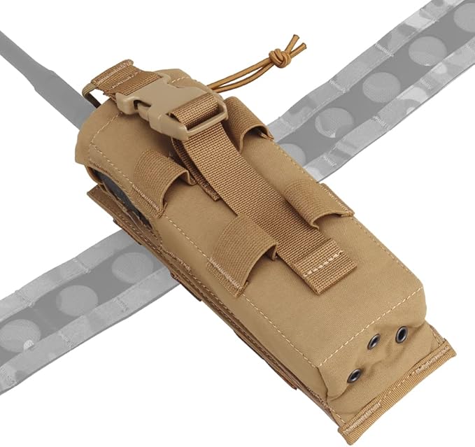 Tactical Radio Holster Duty Belt Walkie Talkie Pouch Mode of Eversion MOLLE Radio Pouch for Vest,Compatible PRC 152 148 Mainstream Military intercom Models