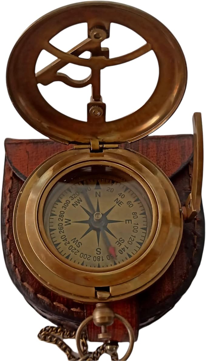 to My Son Compass Personalized Sundial Compass with Leather Case/Gift for Son/to My Son Gifts/Mom to Son Gift/Dad to Son/Grandson Gift, Directional Magnetic Sundial Compass