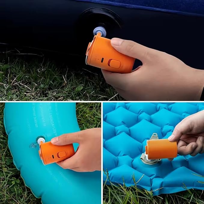 Portable Air Pump for Inflatables, VOLLYC Electric Mini Air Mattress Pump with USB Rechargeable to Inflate/Deflate - Perfect for Camping, Pool Floats, Air Mattress, Vacuum Storage Bags