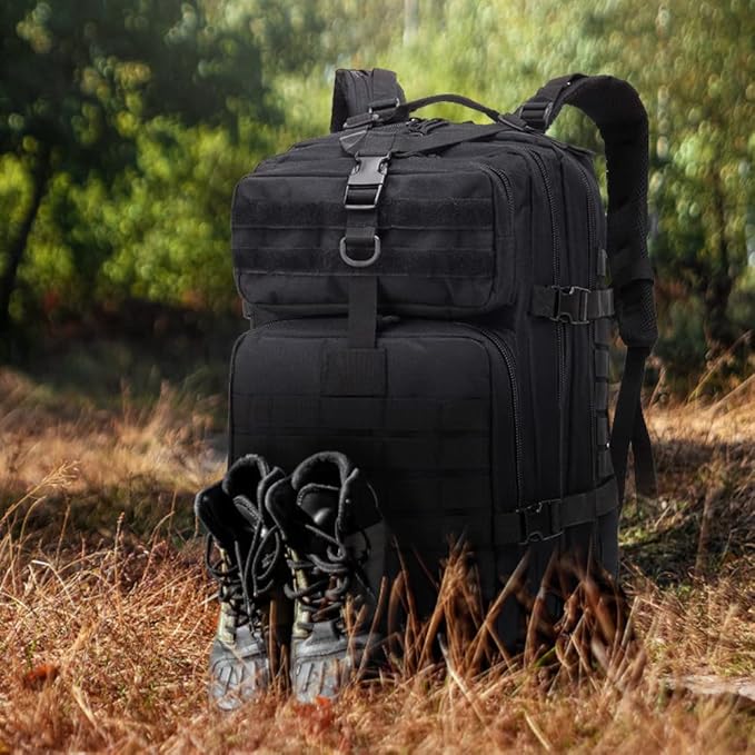 EMDMAK Military Tactical Backpack, 42L Large Military Pack Army 3 Day Assault Pack Molle Bag Rucksack