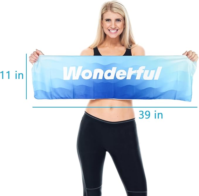 Luwint 2Pack Cooling Towel, Microfiber Quick Dry and Wet Ice Cooling Neck Scarf for Sport Workout