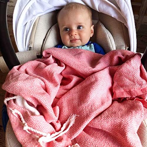 SOLTAKO XXL 4X Turkish Beach Towels - Quick Dry - Sand Free - Oversized Fouta Peshtemal - Cotton - Hand Woven Bath Towel - Light Blanket Camping Sauna Yoga - Gift Set of 4 Colors 78"x40"