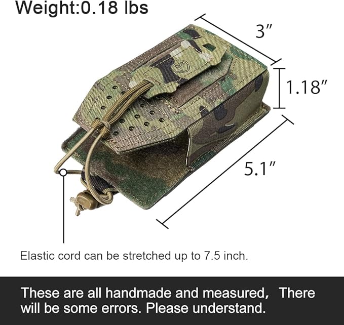 Tactical Radio Holster Molle Radio Pouch Universal Radio Holder for Walkie Talkie Motorola BaoFeng UV-5R BF-F8HP Adjustable Storage Rifle Magazine Pouch(Multi-camo)