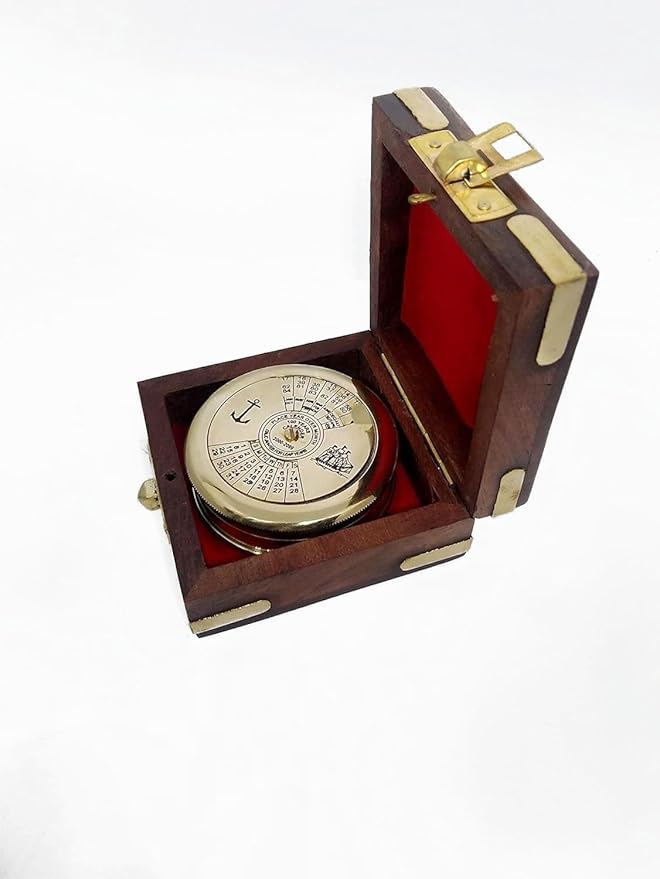 Smizzy Navigational Maritime Vintage Nautical Brass Compasses Fully Functional Titanic/Robert Frost Poem Compass/Sundial for Gift and Home Décor