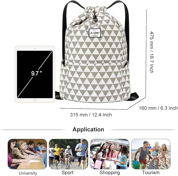 XEYOU Drawstring Sports Backpack Lightweight Gym Yoga Sackpack Shoulder Rucksack Casual Outdoor Daypack for Women and Men