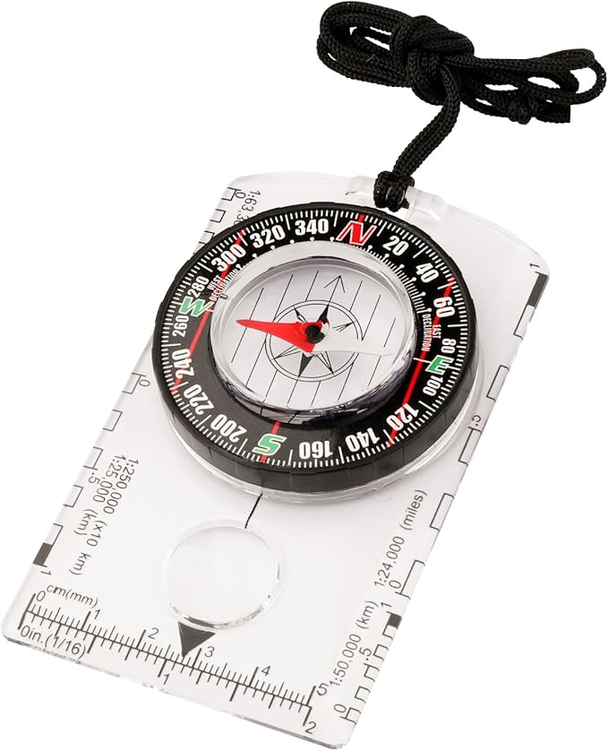 Orienteering Compass, Wilderness Survival Compass for Kids- Magnetic Gear Set Navigation Map- Backpacking Camping Hunting Survival