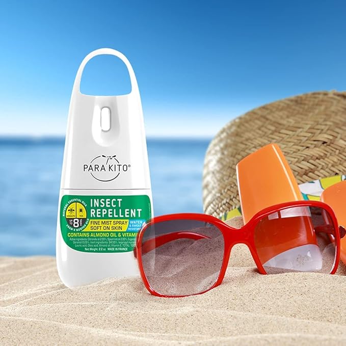 PARAKITO Mosquito, Ticks & Insect Spray- DEET Free, Citronella Essential Oil, Water & Sweat Resistant, Mosquito Bite Protection in Camping, Hiking, Travel Outdoor Activities (2.2oz (3 Pack))