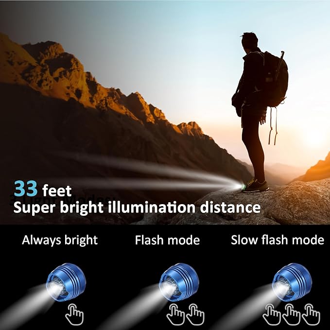 RAHAN Croc Lights for Shoes,2 PCS Croc Headlights,Light Up Charm Accessories for Kids Adults Croc, Hands-Free Night Light, Camping Lights,IP65 Waterproof Light, Blue