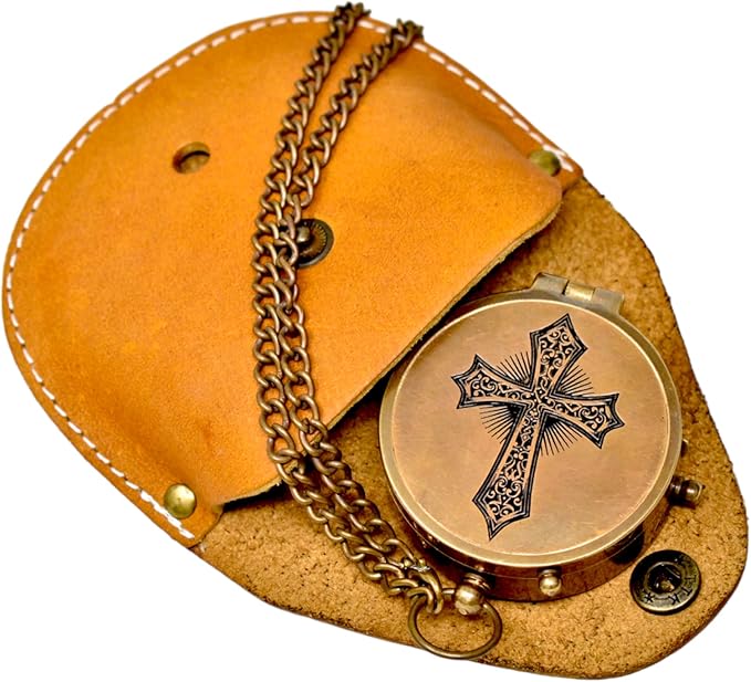 FYNJREX for i Know Enrgraved Compass Religious Gift for Men Women boy Baptism First communiun Graduation Gift Christmas Unique Gift for Son Christian Gift for Teen Communion