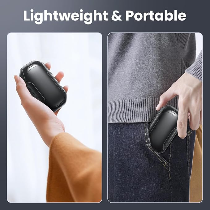 Rechargeable Hand Warmers 2 Pack, Electric Hand Warmer Reusable, 2 in 1 Pocket Portable Hand Warmer Outdoor/Indoor/Hunting/Camping/Working USB Hand Warmers for Men Women Kids