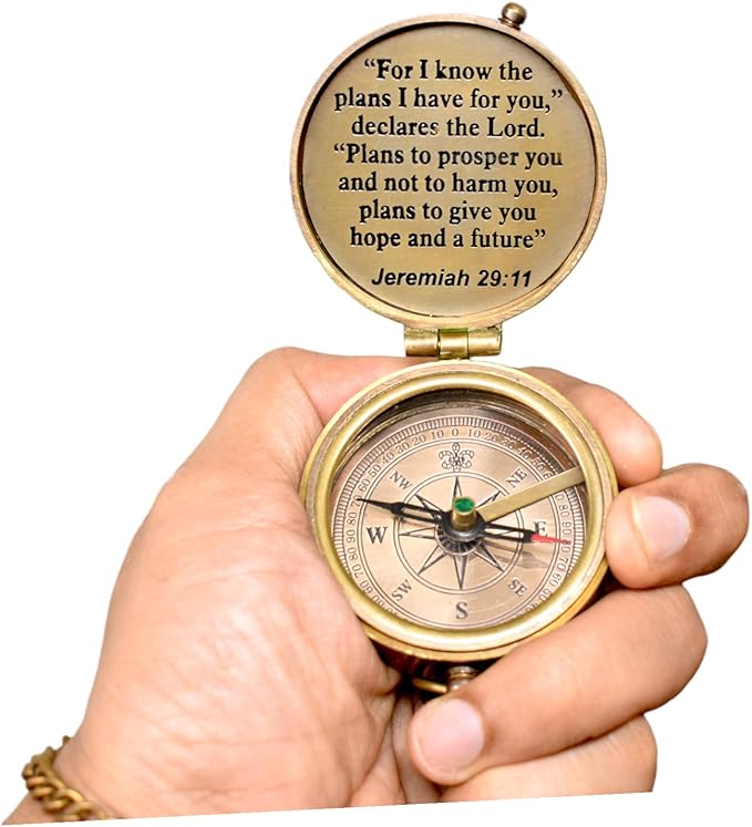 For I Know The Plans Engraved Compass For Confirmation Gifts, Baptism Gifts, Best Easter, Christian Gifts For Men, Catholic Gifts, Birthday Gifts, s Jeremiah 29 11