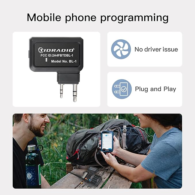 TIDRADIO GM-5R GMRS Radio, Two Way Radio GMRS Repeater Capable, with 3800mAh Battery,Wireless Programmer,Dual Band Scanning Receiver and NOAA Weather & Alarm (2 Pack)