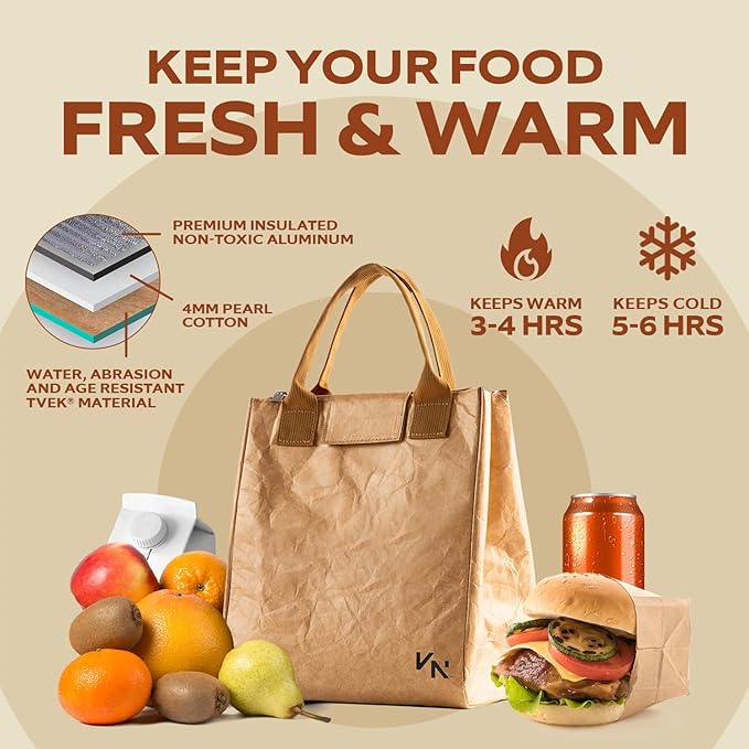 VonNova Women’s Insulated Lunch Bag with Premium 4mm Cooler Insulation, Cute Large 7L Lunch Tote for Work, Durable Small Lunch Box for Women, Stylish Lunchbox for Adults, Teens, Nurses, Teachers