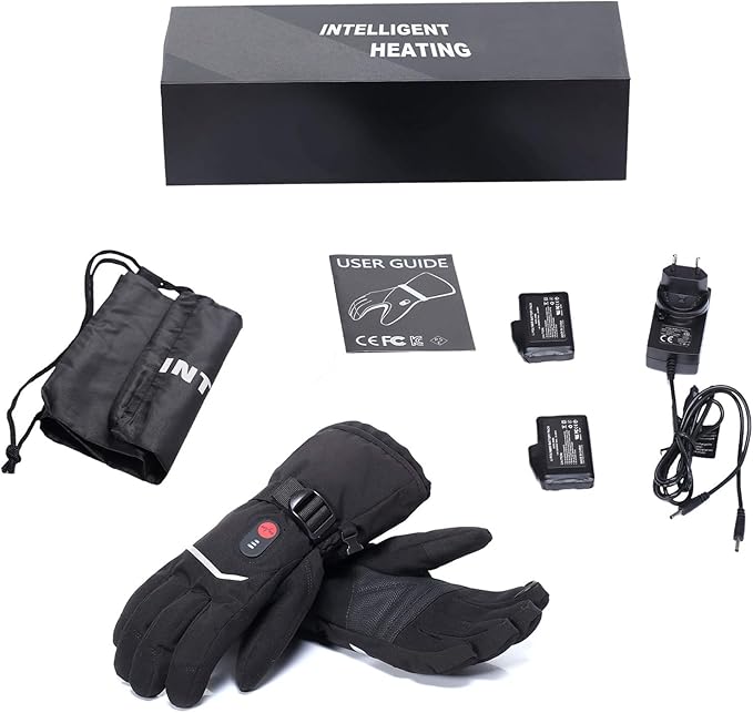 day wolf Upgraded Heated Gloves for Men Women, Waterproof and Touch Screen 7.4V 2200mAh Rechargeable Electric Gloves Hand Warmer for Skiing, Snowboarding, Skating, Camping Hiking Running