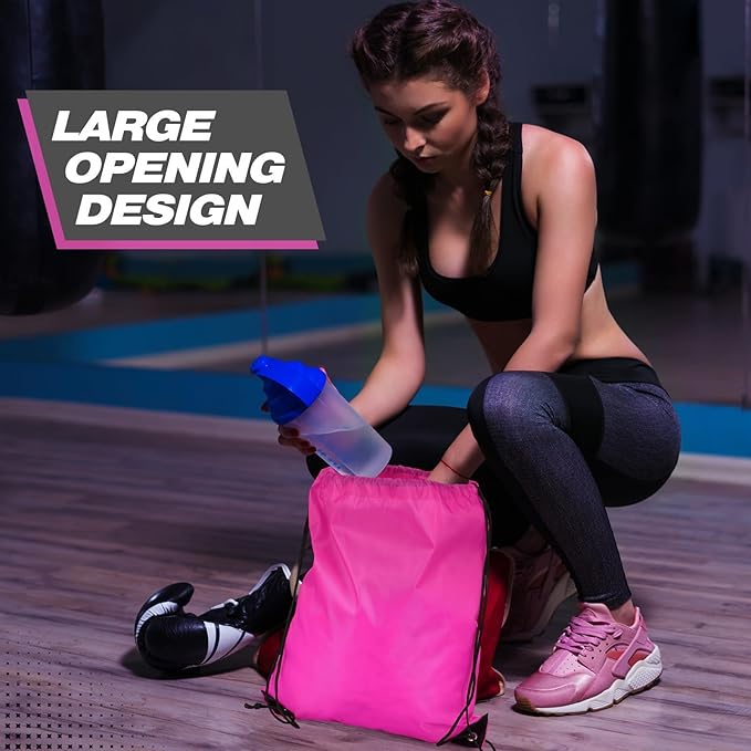 Shappy 60 Pcs Drawstring Backpack Bulk Sports Gym Cinch Bag Polyester String Bag for Men Women(10 Colors)