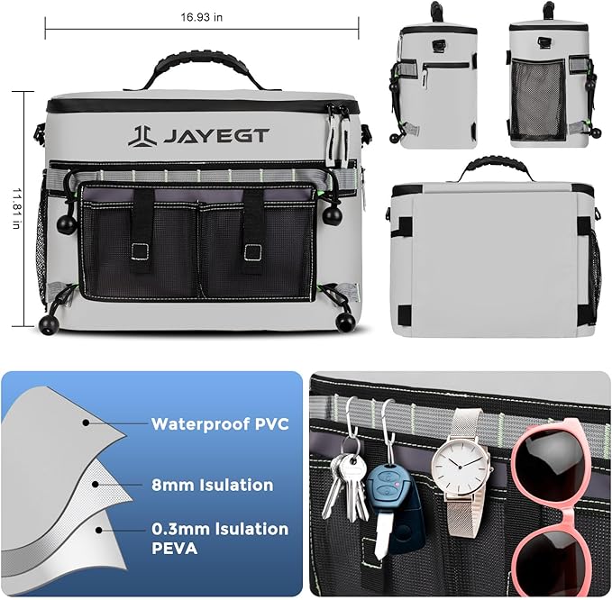 Kayak Cooler Behind Seat - Waterproof Cooler Bag Compatible with Lawn-Chair Seat Kayak,Kayak Accessories Camping Cooler, Portable Ice Chest for Fishing, Beach,Picnic, Trips