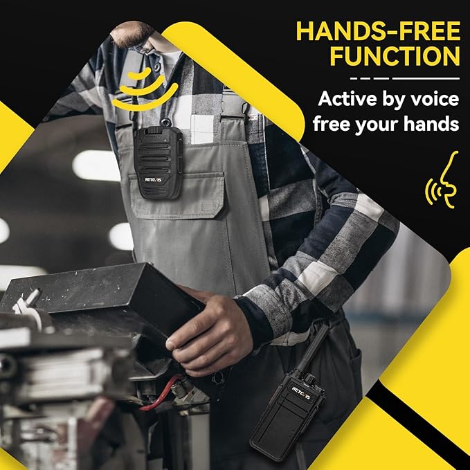 Retevis RB37 Bluetooth Two Way Radio, Wireless Walkie Talkies with Mic, Auto-Connection, VOX, 2000 mAh, USB-C, Walkie Talkies for Camping Security(4 Pack)