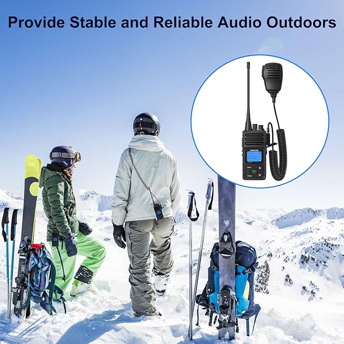 SAMCOM Two Way Radio with Shoulder Speaker Mic,5W High Power 2 Way Radios Long Range,Walkie Talkie earpiece with mic for Adults Construction Site School Security(4 Pack)