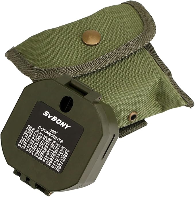 SVBONY Camping Military Compass Pocket Transit Multifunction Compass Lensatic Sighting Fluorescent Waterproof for Hunting Hiking with Strap