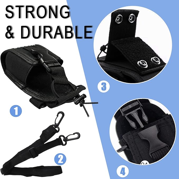 Radio Holster, 2 Pack Radio Pouch for Vest, Radio Holder for Duty Belt, Multi Tactical Radio Pouch for Two Way Walkie Talkies Outdoor Sports Adjustable Storage