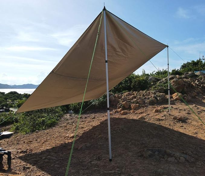 Telescoping Tarp Poles Set of Two, Adjustable Aluminum Rods for Tent Fly Camping Shelter Awning RV Car & Motorcycle Camping, Portable, Lightweight Replacement Tent Poles with Zipper Bag