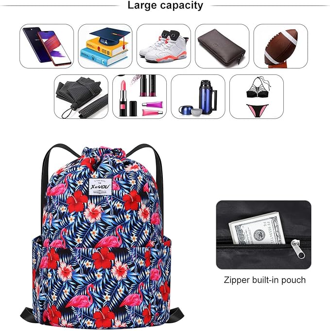 XEYOU Drawstring Sports Backpack Lightweight Gym Yoga Sackpack Shoulder Rucksack Casual Outdoor Daypack for Women and Men
