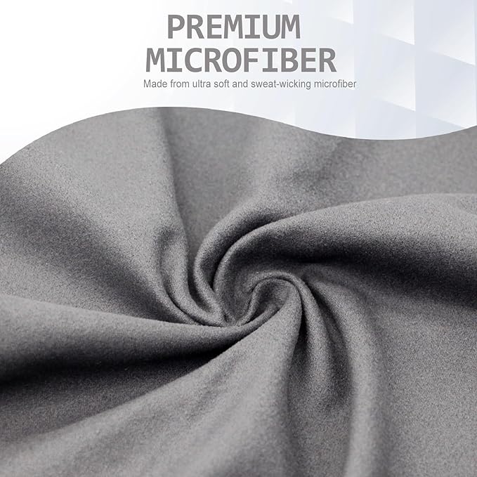Eunzel Quick Dry Camping Towel, Microfiber Travel Towel 3 Size at 1 Pack,Fast Drying Towel Set for Camping, Beach, Gym, Sports, Yoga & Swimming Pool, Dark Grey/Grey
